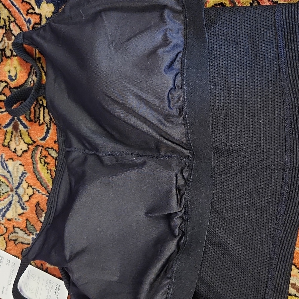 Athleta Scoop Crop Pique Tankini D-DD M NWT Black - Picture 7 of 7